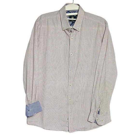 Steel & Jelly London Men M White Long Sleeve Flip Cuff Button Down Dress Shirt - Picture 2 of 10